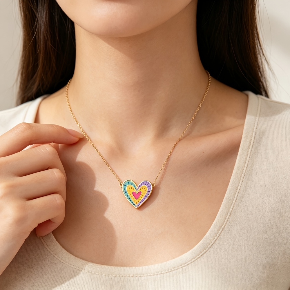 Personalized Cartoon Hand-Drawn Artwork Necklace for Women